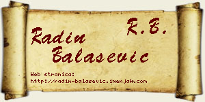 Radin Balašević vizit kartica